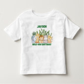 Schattigee Wild One Oerwoud Safari Dierenverjaarda Kinder Shirts (Voorkant)