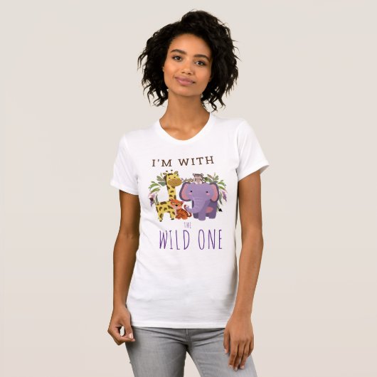 Schattigee Wild One Oerwoud Safari Ouders Verjaard T-shirt (Voorkant volledig)
