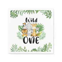 Schattigee Wild One Safari Dieren 1e Verjaardag