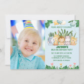 Schattigee Wild One Tropical Oerwoud Safari Dieren Kaart (Voorkant)