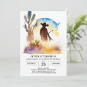 Schattigee Wild West Cowboy Verjaardag Kaart (Staand voorkant)