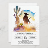 Schattigee Wild West Cowboy Verjaardag Kaart (Voorkant / Achterkant)