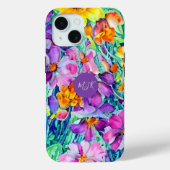 Schattigee Wildbloemen Kleurrijke Bloemen Monogram Case-Mate iPhone Case (Achterkant)