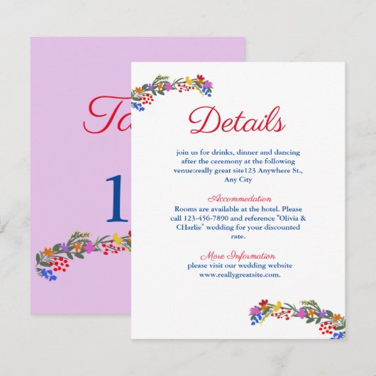 Schattigee Wildbloemen Notitiekaartje (Voorkant / Achterkant)