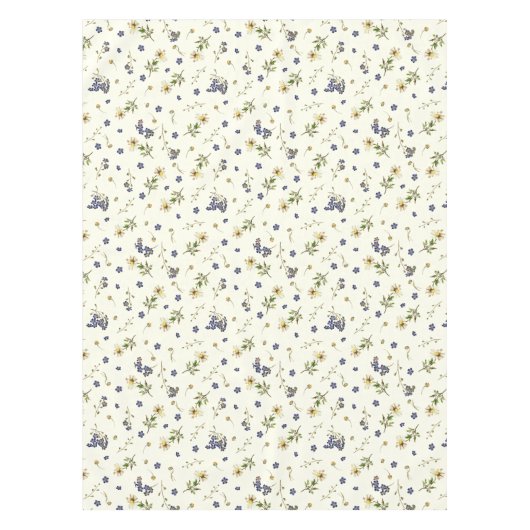 Schattigee  Wildbloemen op wit Tafelkleed (Voorkant)