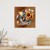 Schattigee wilde bloem cowgirl Western Poster (Keuken)