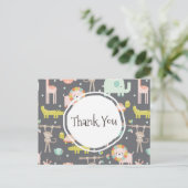 Schattigee wilde dieren illustratie Dank u Briefkaart (Staand voorkant)