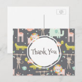 Schattigee wilde dieren illustratie Dank u Briefkaart (Voorkant / Achterkant)