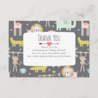 Schattigee wilde dieren in pastel Baby shower Dank