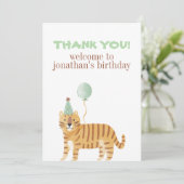 Schattigee wilde dieren verjaardag bedankkaart (Staand voorkant)