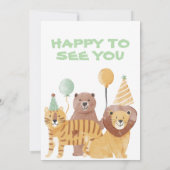 Schattigee wilde dieren verjaardag bedankkaart (Achterkant)