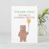 Schattigee wilde dieren verjaardag bedankkaart (Staand voorkant)
