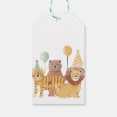 Schattigee wilde dieren verjaardag cadeaulabel (Achterkant)