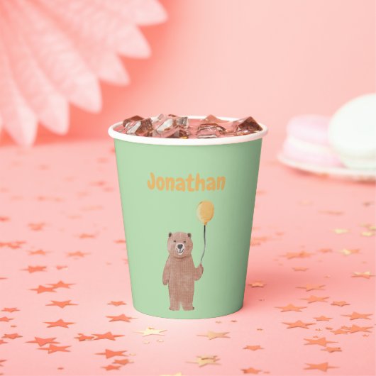 Schattigee wilde dieren verjaardag papieren bekers (Insitu)