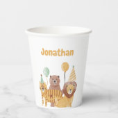 Schattigee wilde dieren verjaardag papieren bekers (Voorkant)