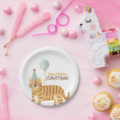 Schattigee wilde dieren verjaardag papieren bordje (Feest)