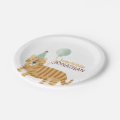 Schattigee wilde dieren verjaardag papieren bordje (Gekanteld)