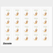 Schattigee wilde dieren verjaardag vierkante sticker (Vel)