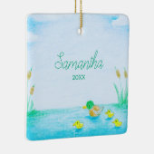 Schattigee wilde eend gepersonaliseerd keramisch ornament (Rechts)