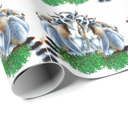 Schattigee wilde-lemursoort cadeaupapier (Rol Hoek)