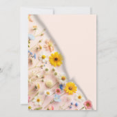 Schattigee Wildflower 1e Verjaardagsuitnodiging Kaart (Achterkant)