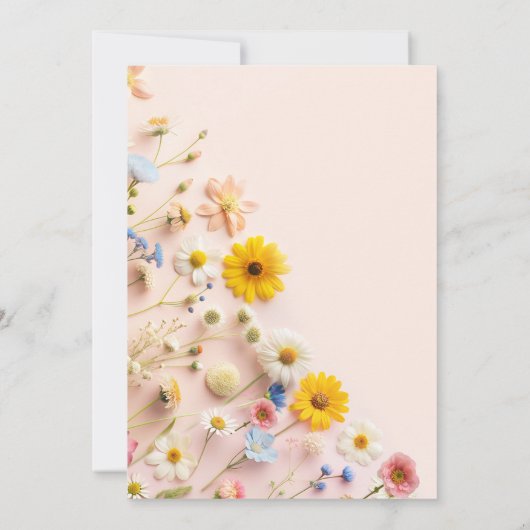 Schattigee Wildflower 1e Verjaardagsuitnodiging Kaart (Achterkant)
