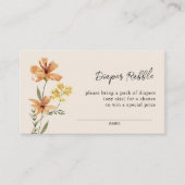 Schattigee Wildflower Baby shower Luier Raffle Informatiekaartje (Voorkant)