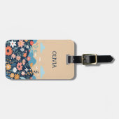 Schattigee Wildflower Botanical gepersonaliseerd Bagagelabel (Voorkant horizontaal)