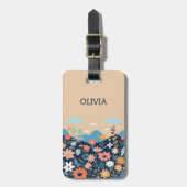 Schattigee Wildflower Botanical gepersonaliseerd Bagagelabel (Voorkant verticaal)