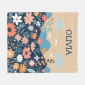 Schattigee Wildflower Botanical gepersonaliseerd Fleece Deken (Voorkant (Horizontaal))