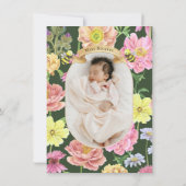 Schattigee Wildflower en Bee Baby shower Dank u ka Bedankkaart (Achterkant)