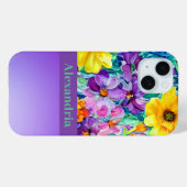 Schattigee Wildflower Gepersonaliseerde Waterverf Case-Mate iPhone Case (Achterkant (horizontaal))