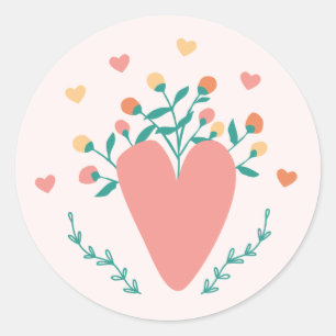 Schattigee Wildflower Hart Valentijnsdag Sticker
