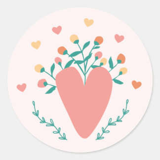 Schattigee Wildflower Hart Valentijnsdag Sticker