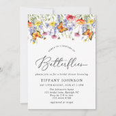 Schattigee Wildflower Vlinders Bloemen Vrijgezelle Kaart (Voorkant)