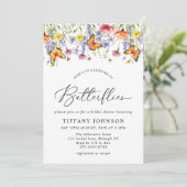 Schattigee Wildflower Vlinders Bloemen Vrijgezelle Kaart (Staand voorkant)