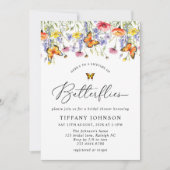 Schattigee Wildflower Vlinders Bloemen Vrijgezelle Kaart (Voorkant)