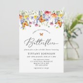 Schattigee Wildflower Vlinders Bloemen Vrijgezelle Kaart (Staand voorkant)