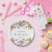 Schattigee Wildflower Vlinders Bloemen Vrijgezelle Papieren Bordje (Feest)