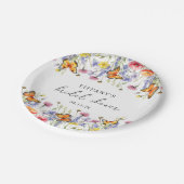 Schattigee Wildflower Vlinders Bloemen Vrijgezelle Papieren Bordje (Gekanteld)