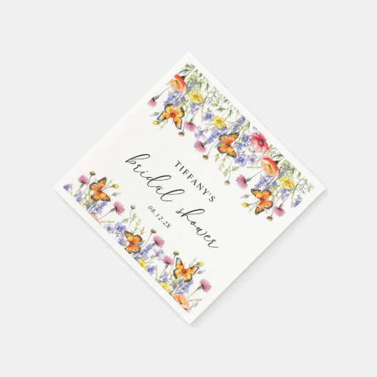 Schattigee Wildflower Vlinders Bloemen Vrijgezelle Servet (Hoek)