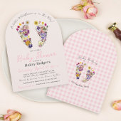 Schattigee Wildflower Voetafdrukken Roze Baby show Kaart