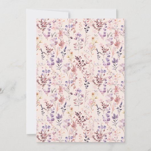 Schattigee Wildflowers baby meisje Fairy Eerste ve Kaart (Achterkant)