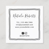 Schattigee wimper make-up artiest chique zwart sch vierkante visitekaartje (Achterkant)