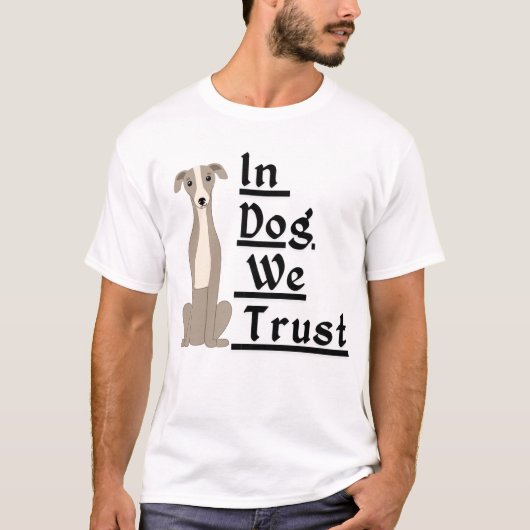Schattigee windhond | Minimalistische Whippet Love T-shirt (Voorkant)