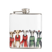 Schattigee windhonden en Whippets | Honden in sjaa Heupfles (Voorkant)