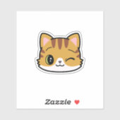 Schattigee Winkin' Cat Sticker (Vel)