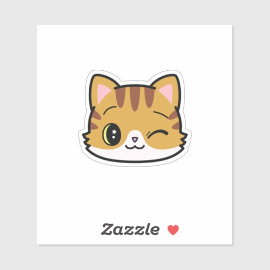 Schattigee Winkin' Cat Sticker (Vel)