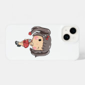 Schattigee Winking Chibi Girl iPhone Hoesje (Achterkant horizontaal)