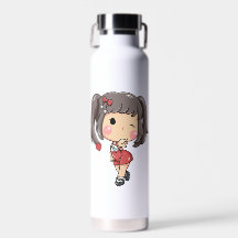Schattigee Winking Chibi Meisje met Pigtails Mok